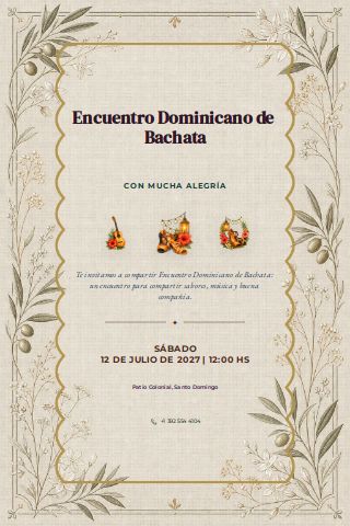 Dominican Bachata Social invitation preview