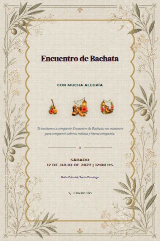 Bachata Social invitation design