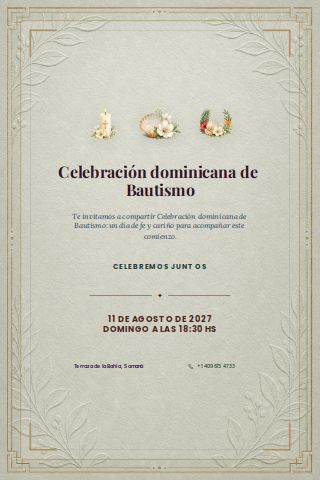 Dominican Baptism Celebration invitation preview