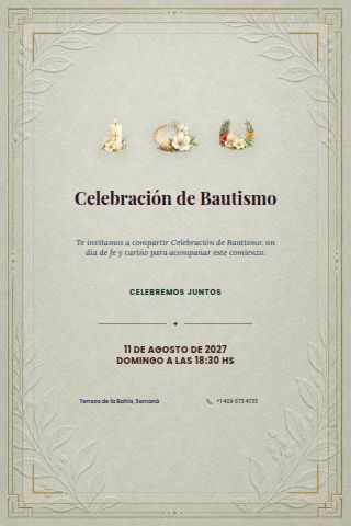 Baptism Celebration invitation design