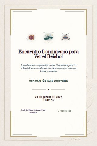 Dominican Baseball Watch Party invitation design preview