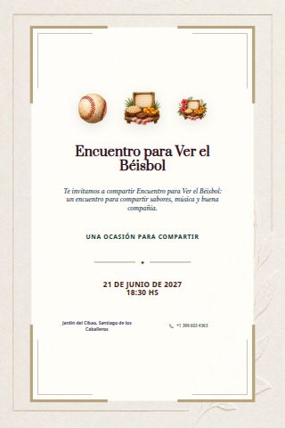 Baseball Watch Party invitation design