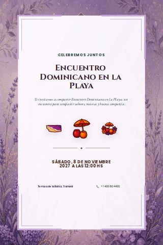 Dominican Caribbean Beach Gathering invitation preview