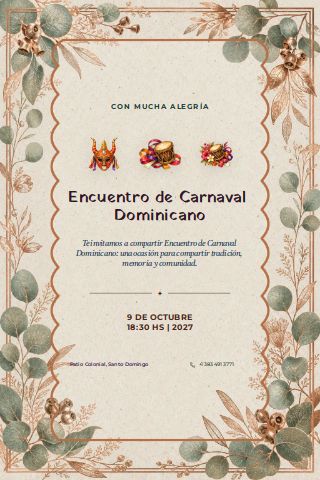 Dominican Carnival Gathering invitation preview