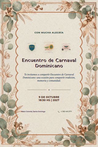 Dominican Carnival Gathering invitation design preview