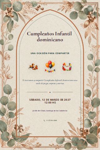 Dominican Children's Birthday invitation preview