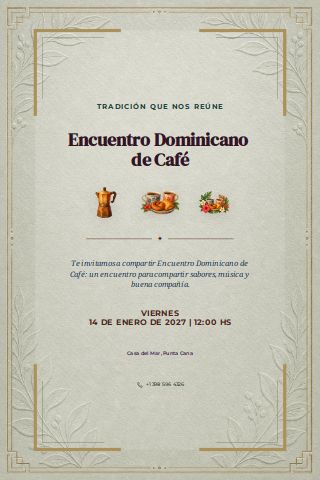 Dominican Coffee Gathering invitation preview