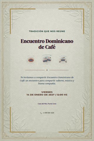 Dominican Coffee Gathering invitation design preview