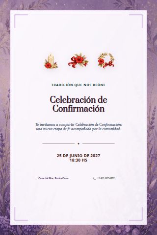 Confirmation Celebration invitation design