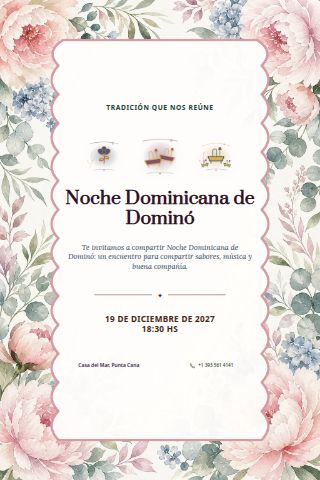 Dominican Domino Night invitation design preview
