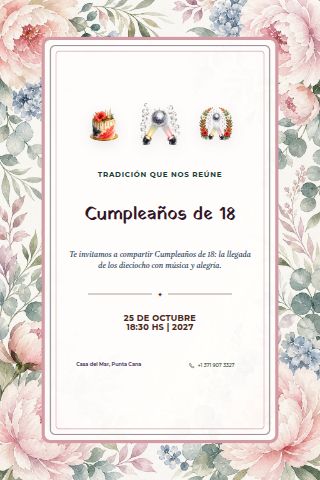 Eighteenth Birthday invitation design