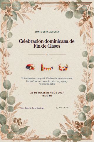 Dominican End-of-School Celebration invitation preview