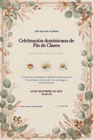 Dominican End-of-School Celebration invitation design preview