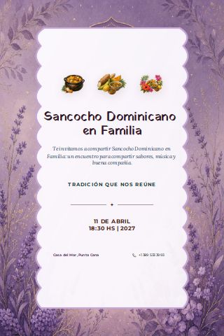 Dominican Family Sancocho invitation preview