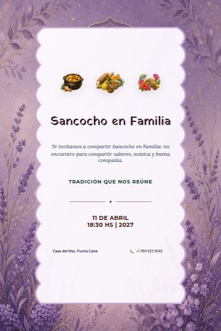 Family Sancocho invitation design