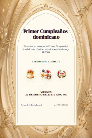 Dominican First Birthday invitation preview