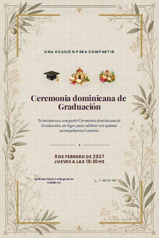 Dominican Graduation Ceremony invitation preview
