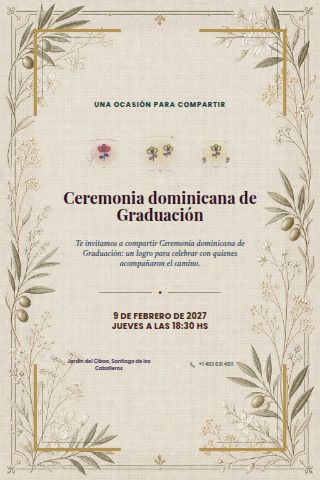 Dominican Graduation Ceremony invitation design preview