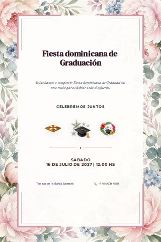 Dominican Graduation Party invitation preview