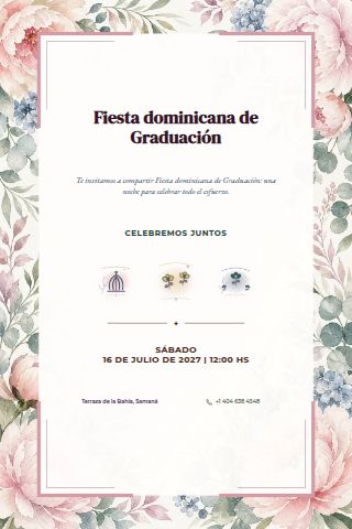 Dominican Graduation Party invitation design preview