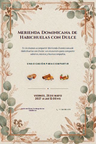Dominican Habichuelas con Dulce Merienda invitation preview