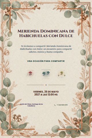 Dominican Habichuelas con Dulce Merienda invitation design preview