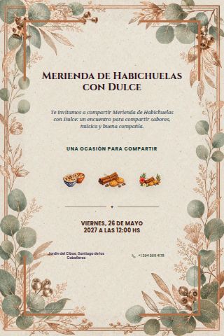 Habichuelas con Dulce Merienda invitation design