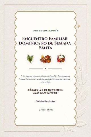 Dominican Holy Week Family Gathering invitation preview
