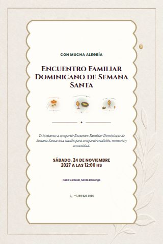 Dominican Holy Week Family Gathering invitation design preview