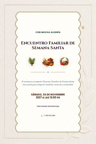 Holy Week Family Gathering invitation design