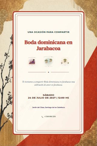 Dominican Jarabacoa Mountain Wedding invitation design preview