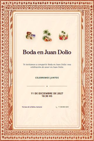 Juan Dolio Seaside Wedding invitation design