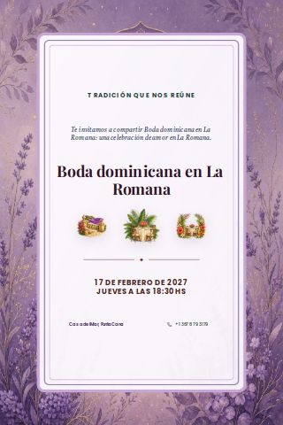Dominican La Romana Wedding invitation preview