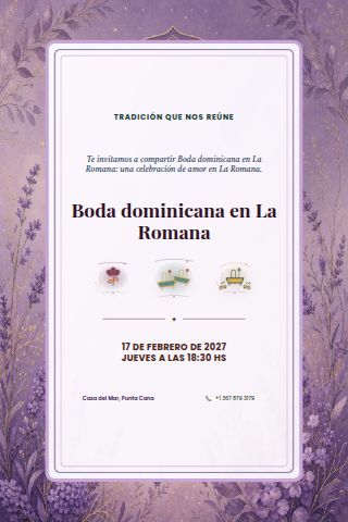 Dominican La Romana Wedding invitation design preview