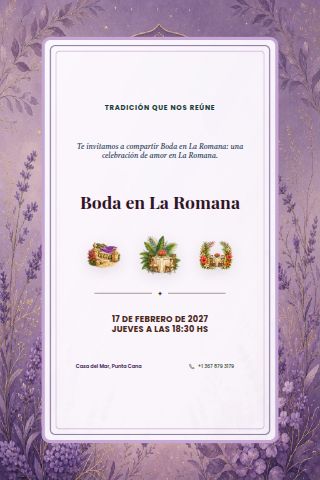 La Romana Wedding invitation design