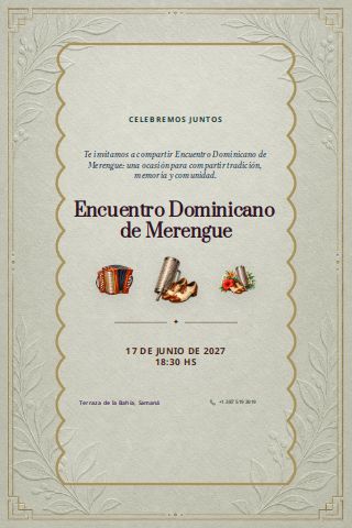Dominican Merengue Festival Gathering invitation preview