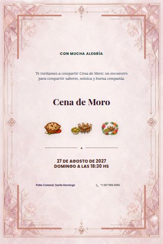 Moro Dinner invitation design