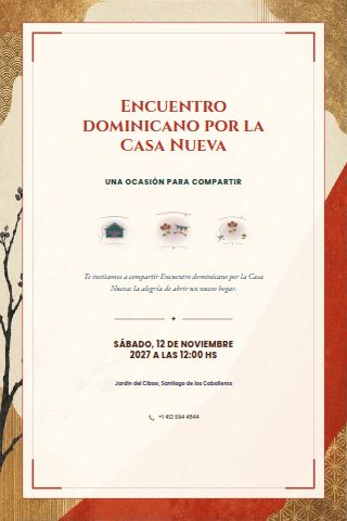 Dominican New Home Gathering invitation design preview