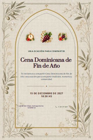 Dominican New Year's Eve Dinner invitation preview