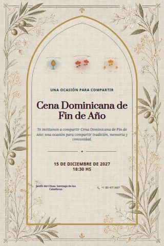 Dominican New Year's Eve Dinner invitation design preview