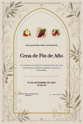 New Year's Eve Dinner invitation design
