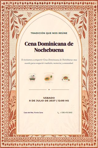 Dominican Nochebuena Dinner invitation design preview