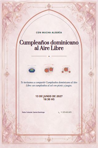 Dominican Outdoor Birthday Picnic invitation design preview