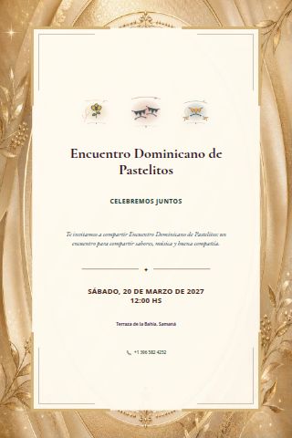 Dominican Pastelito Party invitation design preview