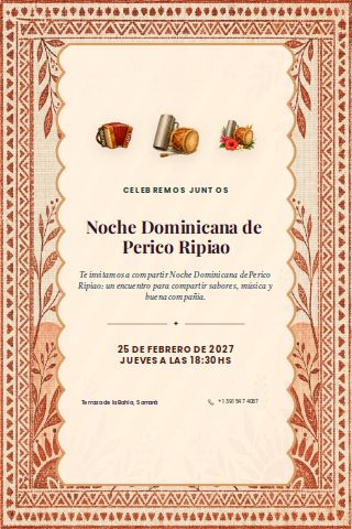Dominican Perico Ripiao Night invitation preview