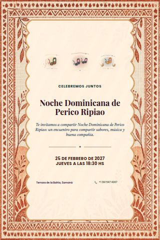 Dominican Perico Ripiao Night invitation design preview