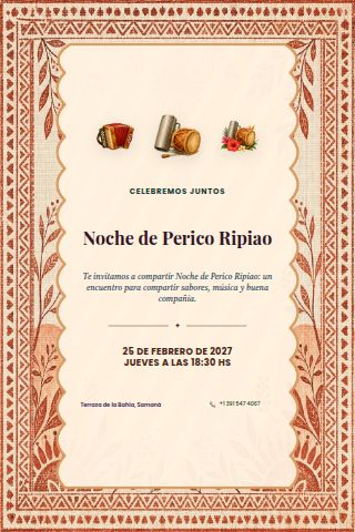 Perico Ripiao Night invitation design