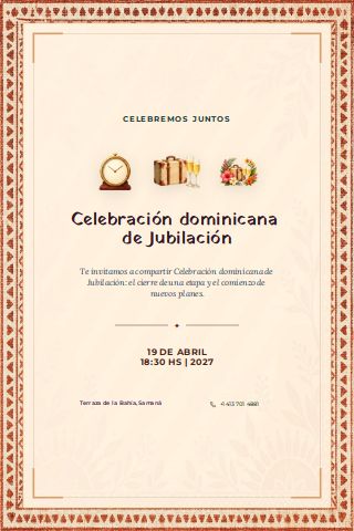 Dominican Retirement Celebration invitation preview