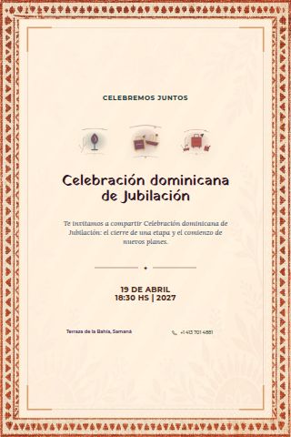 Dominican Retirement Celebration invitation design preview