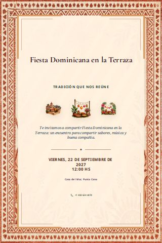 Dominican Rooftop Party invitation preview